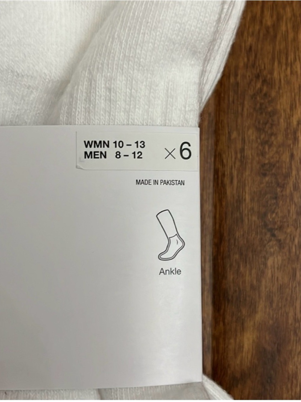 Nike White Ankle Athletic Socks with Black Swoosh - 6 Pack - Picture 3 of 5